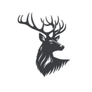 Deer Head Silhouette Machine Embroidery Design, Animal Embroidery File