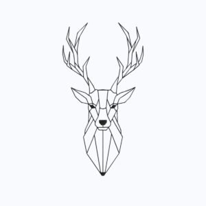 Geometric Deer Machine Embroidery Design, Animal Outline Embroidery File