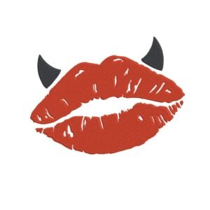 Devil Lips Machine Embroidery Design, Beautiful Artistic Embroidery File