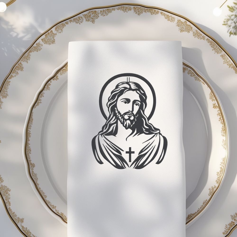 Merciful Jesus Machine Embroidery Design, Spiritual Religious Embroidery File - Image 3