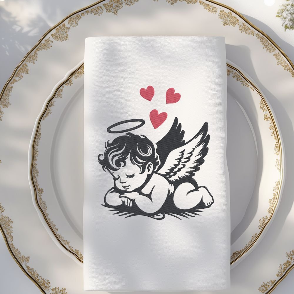Angel With Hearts Machine Embroidery Design, Boho Spiritual Embroidery File - Image 3