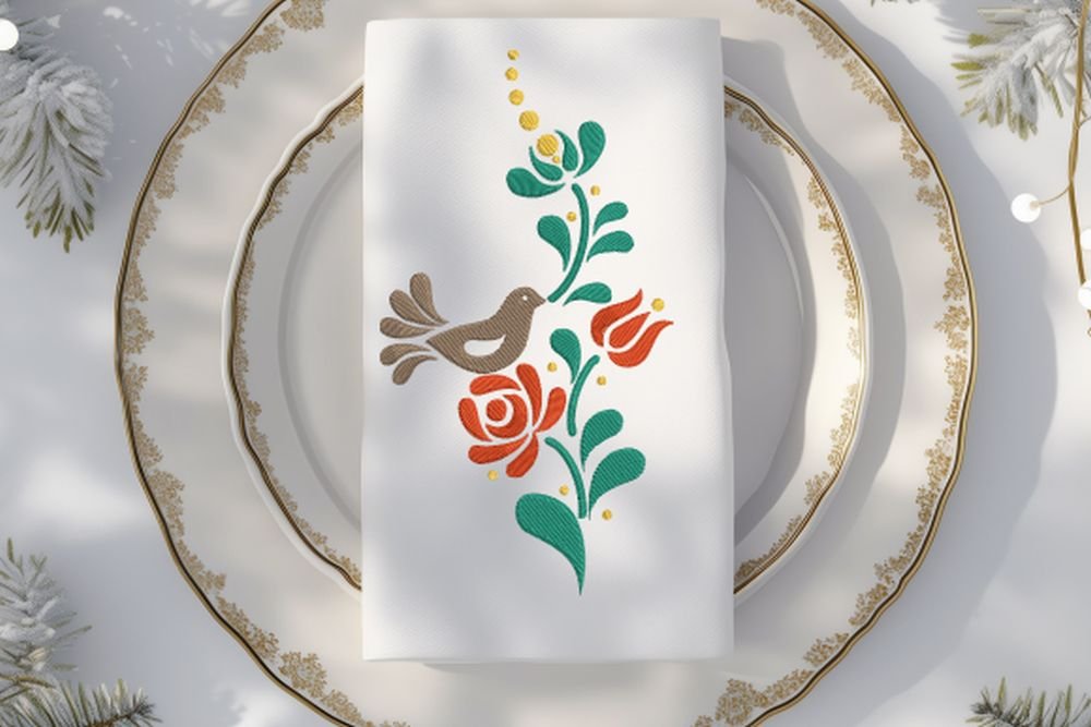 Bird And Flowers Machine Embroidery Design, Birds Embroidery File - Image 2