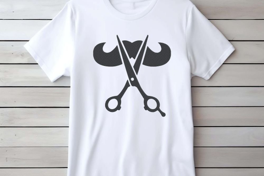 Barber Scissors And Mustache Machine Embroidery Design, Hobby and Activity for All Embroidery File - Image 2