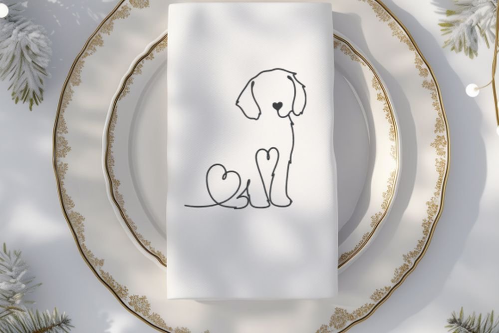 Linear Dog Machine Embroidery Design, Puppy Outline Embroidery File - Image 2