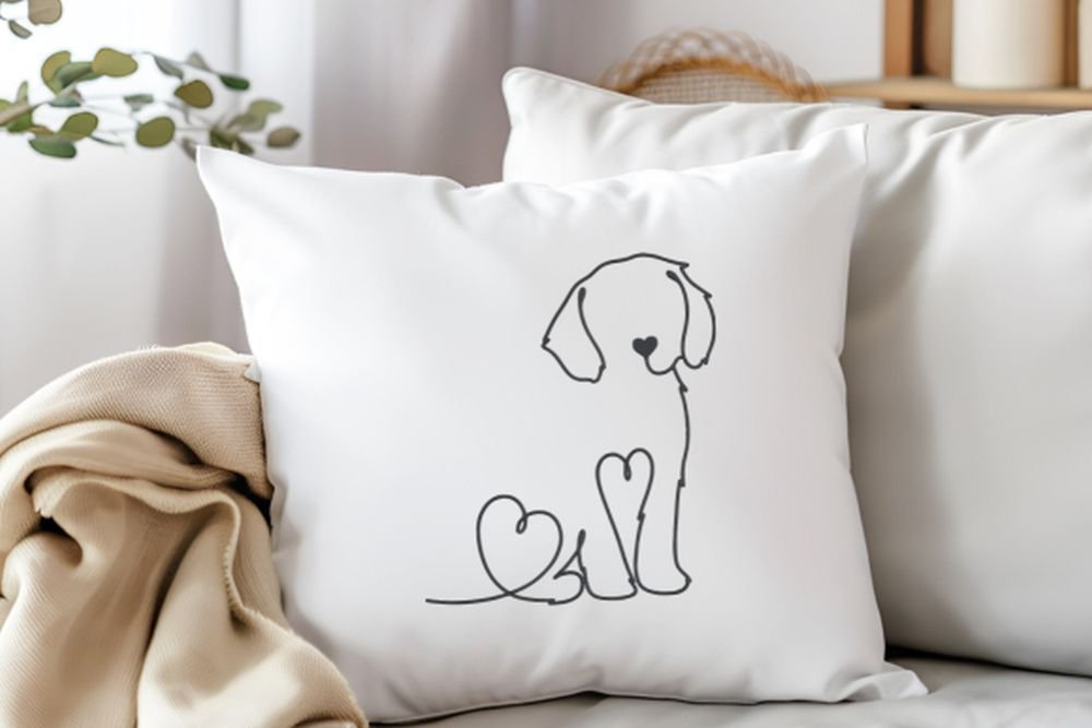 Linear Dog Machine Embroidery Design, Puppy Outline Embroidery File - Image 3