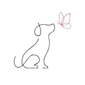 Linear Dog And Butterfly Machine Embroidery Design, Puppy Outline Embroidery File