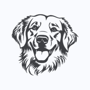 Golden Retriever Dog Machine Embroidery Design, Puppy Breed Embroidery File