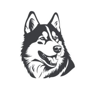 Siberian Husky Dog Machine Embroidery Design, Puppy Breed Embroidery File