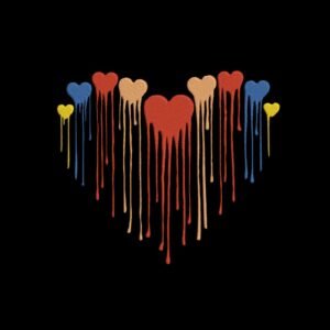 Dripping Heart Machine Embroidery Design, Love Embroidery File