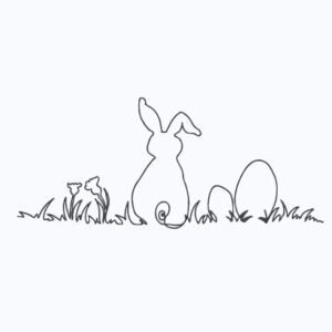 Easter Line Art Machine Embroidery Design, Spring Season Outline Embroidery File