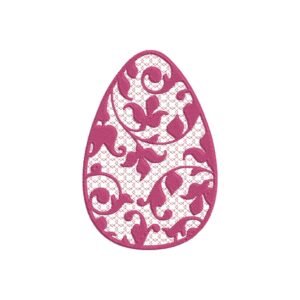 Floral Lace Egg Machine Embroidery Design, Easter Spring Season Embroidery File