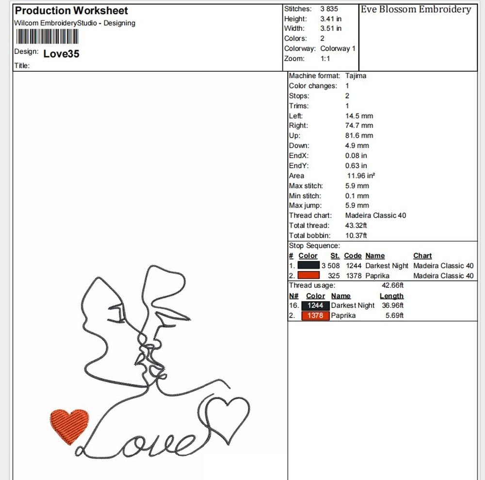 Love Couple Line Machine Embroidery Design, Romantic Outline Embroidery File - Image 2