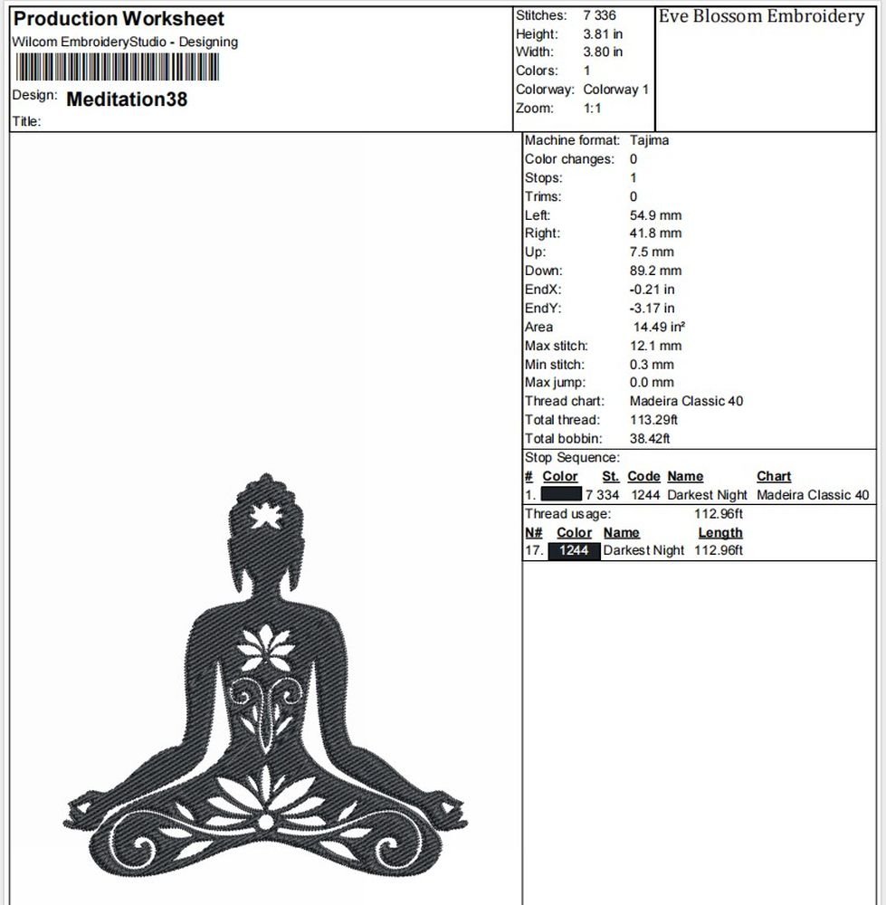 Meditation Man Machine Embroidery Design, Boho Spiritual Embroidery File - Image 2