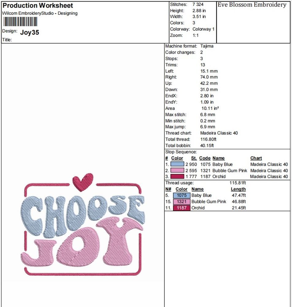 Choose Joy Title Machine Embroidery Design, Words And Quotes Embroidery File - Image 2
