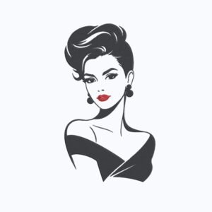 Elegant Lady Machine Embroidery Design, Woman Female Embroidery File