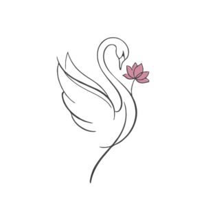 Elegant Swan Outline Machine Embroidery Design, Bird Embroidery File