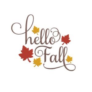 Hello Fall Leaves Machine Embroidery Design, Autumn Season Embroidery File