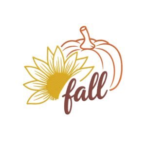 Fall Pumpkin And Sunflower Machine Embroidery Design, Autumn Season Embroidery File