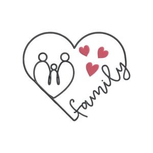 Family Heart Machine Embroidery Design, Home And Family Embroidery File