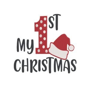 My First Christmas Machine Embroidery Design, Winter Season For Baby Embroidery File