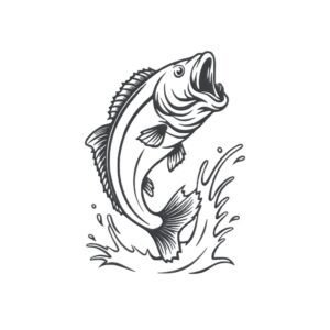 Jumping Fish Machine Embroidery Design, Hobby and Activity for Men Embroidery File