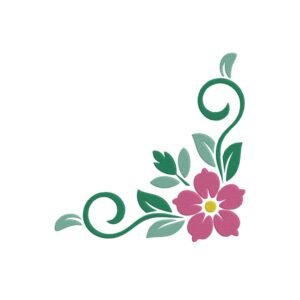 Floral Corner Machine Embroidery Design, Flower Embroidery File