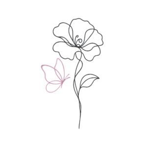 Flower Blossom And Butterfly Machine Embroidery Design, Butterflies Embroidery File