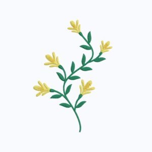 Elegant Yellow Flower Machine Embroidery Design, Flower Embroidery File