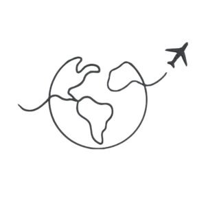 Fly Around The World Machine Embroidery Design, Travel Hobby and Activity for All Embroidery File