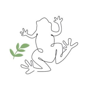 Linear Frog Machine Embroidery Design, Minimalist Animal Embroidery File