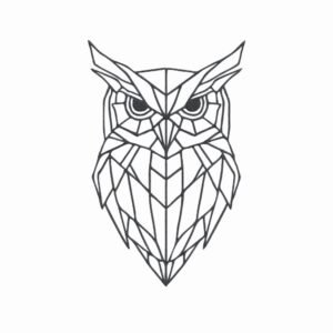 Geometric Owl Machine Embroidery Design, Bird Outline Embroidery File
