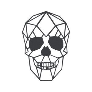Geometric Skull Machine Embroidery Design, Scary Halloween Embroidery File