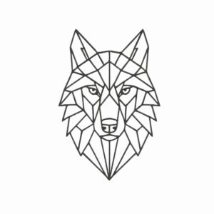 Geometric Wolf Machine Embroidery Design, Wolves Outline Embroidery File