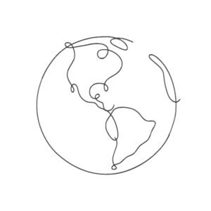 Globe Outline Machine Embroidery Design, Nature Embroidery File