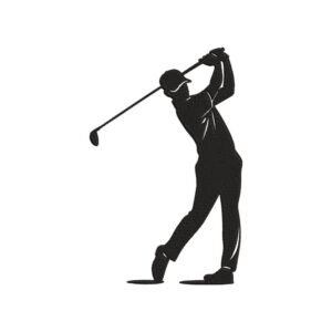 Golf Man Silhouette Machine Embroidery Design, Hobby and Activity for Men Embroidery File
