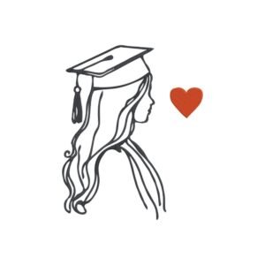 Graduate With Heart Machine Embroidery Design, Graduation Embroidery File