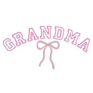 Grandma With Bow Machine Embroidery Design, Gift For Loved One Embroidery File