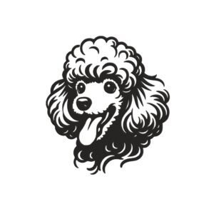 Happy Poodle Dog Machine Embroidery Design, Puppy Breed Embroidery File