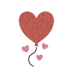 Heart Balloons Machine Embroidery Design, Love Embroidery File