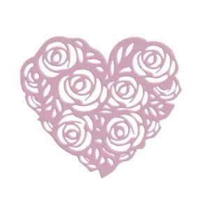 Heart Of Roses Machine Embroidery Design, Floral Love Embroidery File