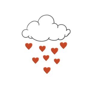 Raining Hearts Machine Embroidery Design, Nature Embroidery File