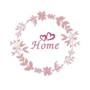Home Wreath Machine Embroidery Design, Home And Family Embroidery File