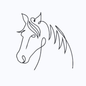 Linear Horse Machine Embroidery Design, Minimalist Animal Embroidery File
