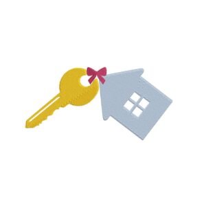 House Key Machine Embroidery Design, Home And Family Embroidery File