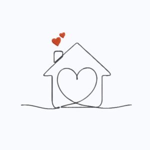 Linear House With Hearts Machine Embroidery Design, Home And Family Embroidery File