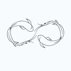 Pisces Infinity Machine Embroidery Design, Horoscope Zodiac Sign Embroidery File