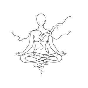 Inner Peace Line Art Machine Embroidery Design, Spiritual Outline Embroidery File