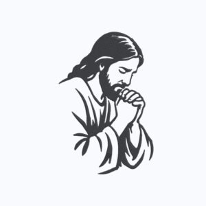 Jesus Praying Machine Embroidery Design, Religious Spiritual Embroidery File