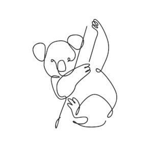 Koala Outline Machine Embroidery Design, Minimalist Animal Embroidery File
