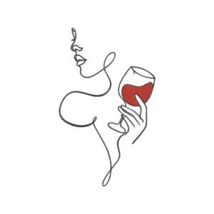 Lady With A Wine Glass Machine Embroidery Design, Female Woman Embroidery File